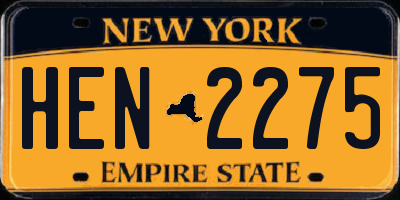 NY license plate HEN2275