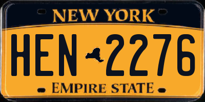 NY license plate HEN2276
