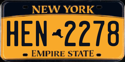NY license plate HEN2278