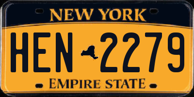 NY license plate HEN2279