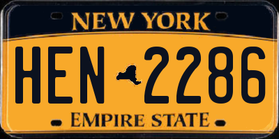 NY license plate HEN2286