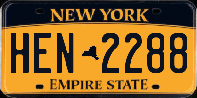 NY license plate HEN2288