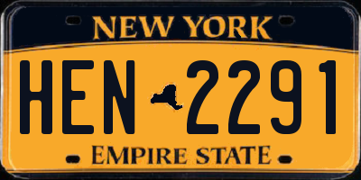 NY license plate HEN2291