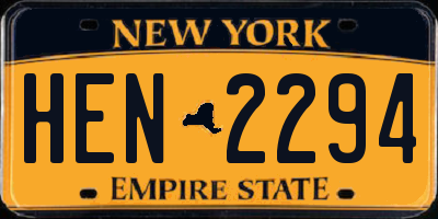 NY license plate HEN2294
