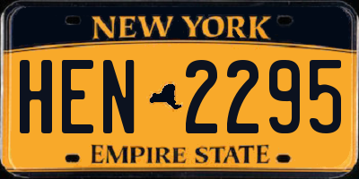 NY license plate HEN2295