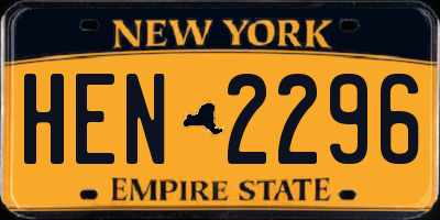 NY license plate HEN2296