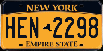 NY license plate HEN2298