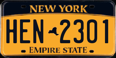 NY license plate HEN2301