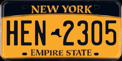 NY license plate HEN2305