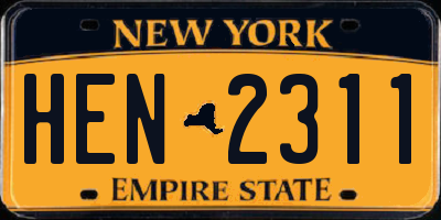NY license plate HEN2311