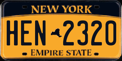 NY license plate HEN2320