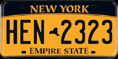 NY license plate HEN2323