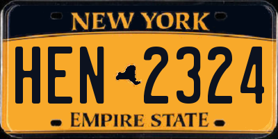 NY license plate HEN2324