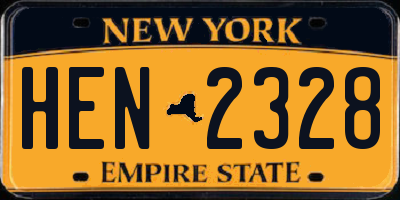 NY license plate HEN2328