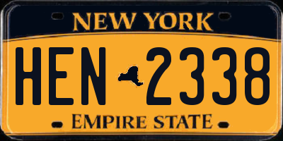 NY license plate HEN2338