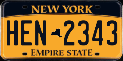 NY license plate HEN2343