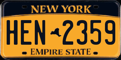 NY license plate HEN2359