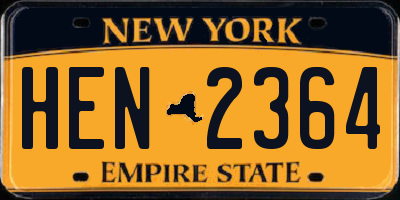 NY license plate HEN2364
