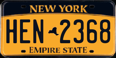 NY license plate HEN2368