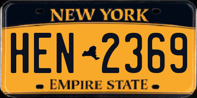 NY license plate HEN2369