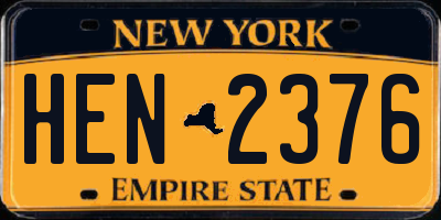 NY license plate HEN2376