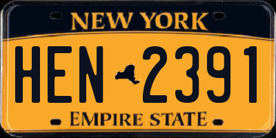 NY license plate HEN2391