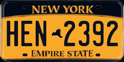 NY license plate HEN2392