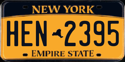 NY license plate HEN2395