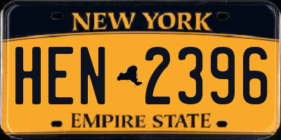 NY license plate HEN2396