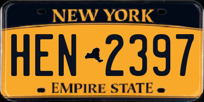 NY license plate HEN2397