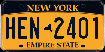 NY license plate HEN2401