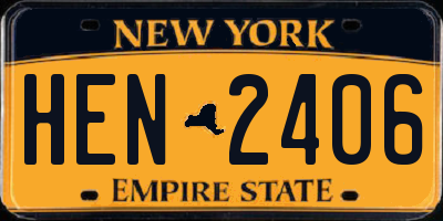 NY license plate HEN2406