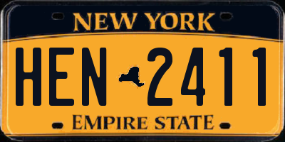 NY license plate HEN2411