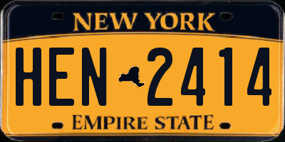 NY license plate HEN2414