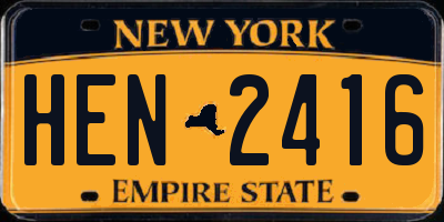 NY license plate HEN2416