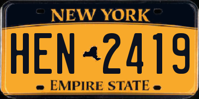 NY license plate HEN2419