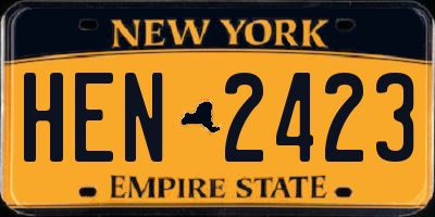 NY license plate HEN2423