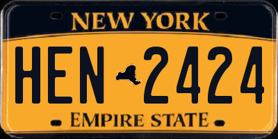 NY license plate HEN2424