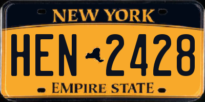 NY license plate HEN2428