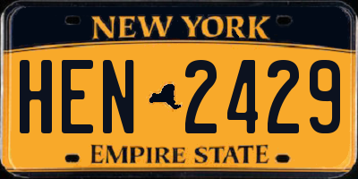 NY license plate HEN2429