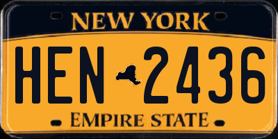 NY license plate HEN2436