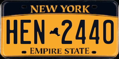 NY license plate HEN2440