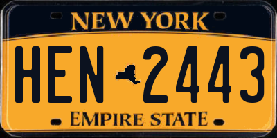 NY license plate HEN2443
