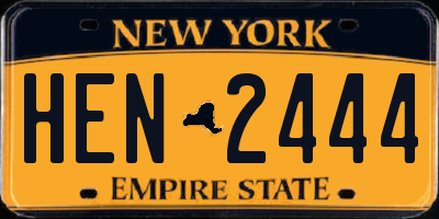 NY license plate HEN2444