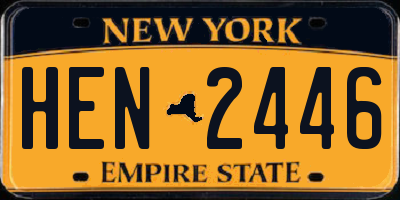 NY license plate HEN2446