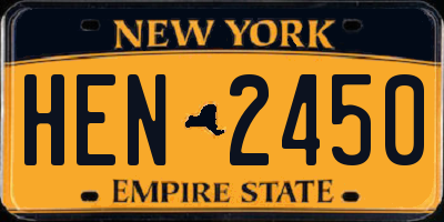 NY license plate HEN2450