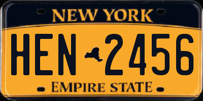 NY license plate HEN2456