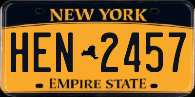NY license plate HEN2457