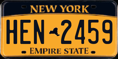 NY license plate HEN2459