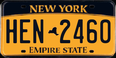 NY license plate HEN2460